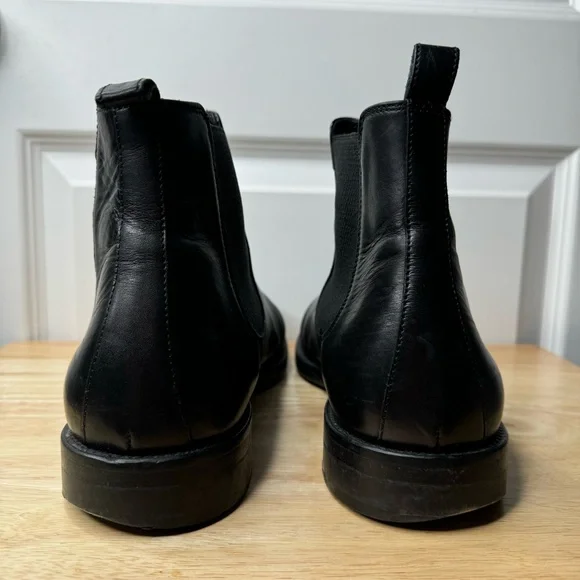 Theory Men’s Black Leather Pull On Chelsea Boots Size 11 Abound Reese Black Faux Leather Chelsea Boots Men main image 4